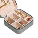 Portable Jewelry Storage Box Earrings Necklace Ring Display Case (Grey)