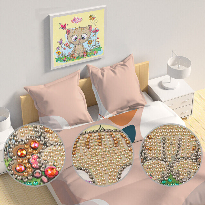 5D DIY Diamond Painting Cartoon Cat Partial Special Shape Drill Art (UP107)