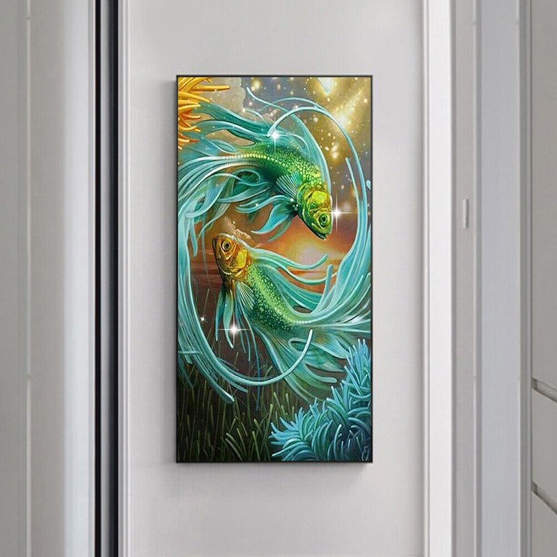 5D Diamond Painting Full Square Drill Cuddling Fish Mosaic Rhinestone Picture
