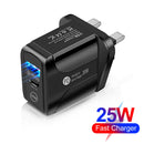 Universal PD 25W + QC3.0 Mobile Phone Wall Charging Chargers for Travel Off