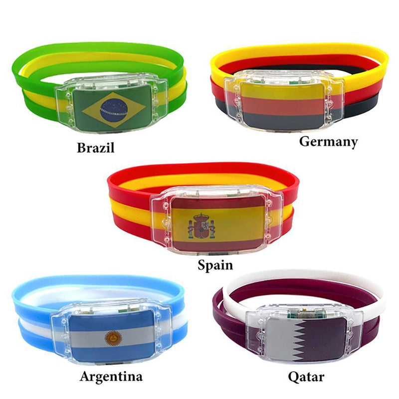 LED Glow Watch Silicone Football Game Light Up Wristbands Party Props (Germany)