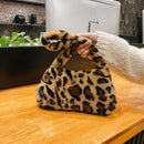 Animal Pattern Underarm Bag Women Mini Plush Shoulder Handbags Purse (7)