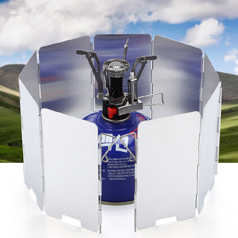 9 Plate Camping Gas Stove Windshield Outdoor Foldable Picnic Stove Wind Scr