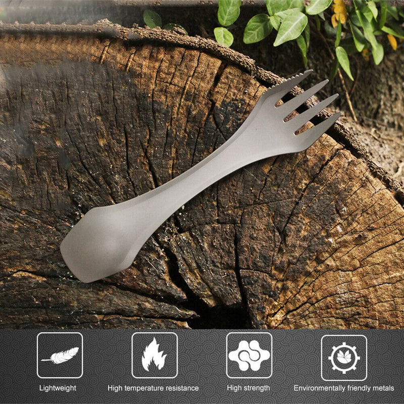 SUNDICK Titanium Spork Outdoor Camping Spoon Fork Hiking Picnic Travel Tableware