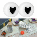 50stk x Schwarz weiß &Love Herz Valentin Acryl Rund P V5Y5 und X6I2 Flach S0Y4