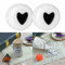50stk x Schwarz weiß &Love Herz Valentin Acryl Rund P V5Y5 und X6I2 Flach S0Y4