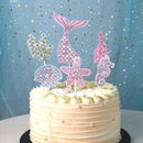 Decoration Birthday Supplies Mermaid Cake Decor Cupcake Toppers Food Sticks