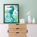 5D DIY Full Drill Round Shape Sea Animal Rhinestone Diamond Drawing for Home