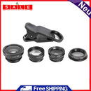 5 in 1 Aluminum Alloy Wide Angle 180 Fisheye Micro 2X Lens Polarizer with Clip