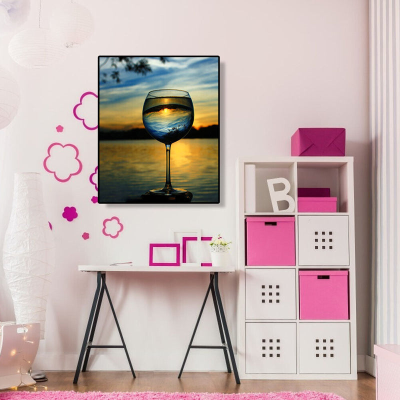 Painting By Numbers Kit DIY Glass Scenery Hand Painted Canvas Oil Art Picture