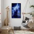 Diamond Painting 5D Moon Black Cat DIY Full Round Drill Decoration Handwork
