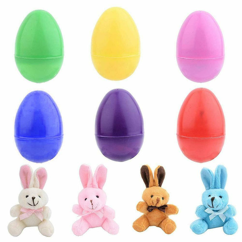 10 Pcs Plastic Easter Eggs Open Gacha Eggshell Color Random