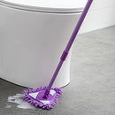 Retractable Kitchen Floors Cleaning Triangle Mop for Glass Wall (Purple) Newly