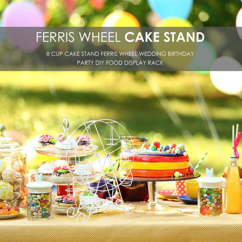 8 Cup Cake Stand Ferris Wheel Wedding Party Stainless Steel Food Display Rack