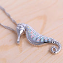 Jewelry Charms Blue Boho Trendy Pendant Necklace Seahorse Animal