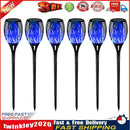 12LED Solar Flame Torch Light Blue Flickering Night Lamp Yard Decor (6pcs) Newly
