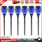 12LED Solar Flame Torch Light Blue Flickering Night Lamp Yard Decor (6pcs) Newly