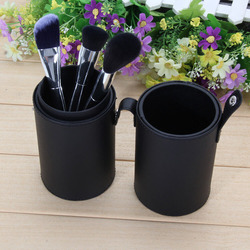 8.9'' Travel Leather Cosmetic Brush Pen Holder Storage Makeup Empty Holder Newly
