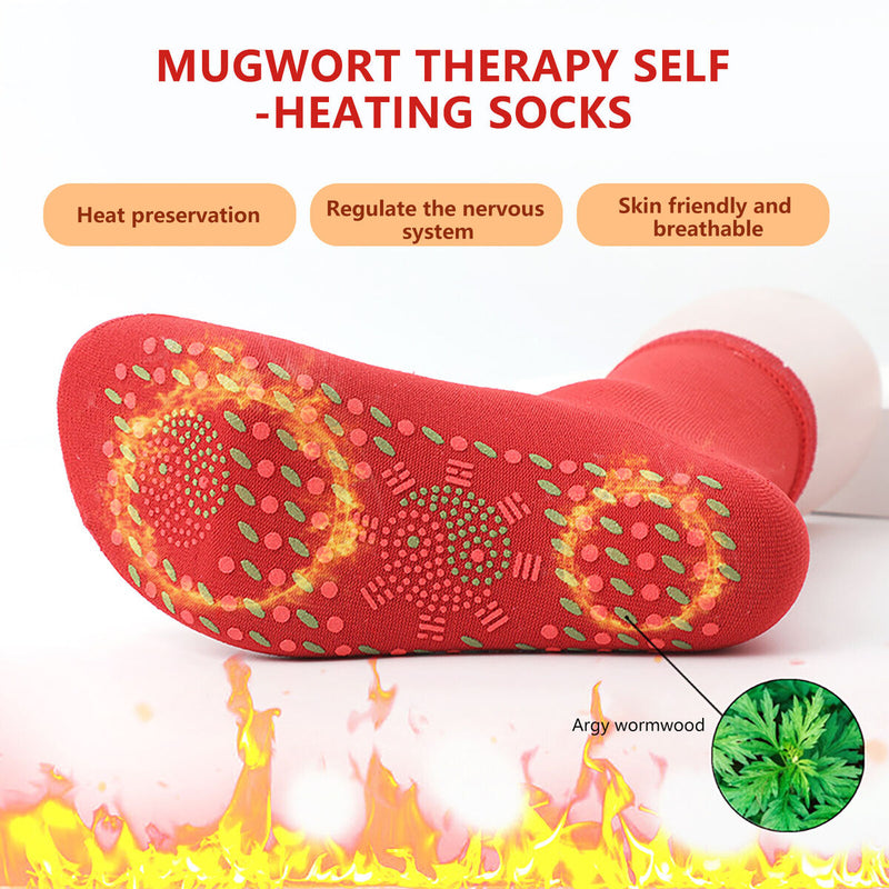 Heating Socks for Skiing Snowboarding Hiking Hockey Wormwood Foot Massage