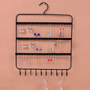 Wall Earring Organizer Hanging Holder Necklace Display Rack Holder (Black)