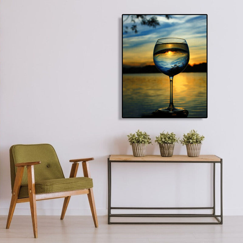 Painting By Numbers Kit DIY Glass Scenery Hand Painted Canvas Oil Art Picture