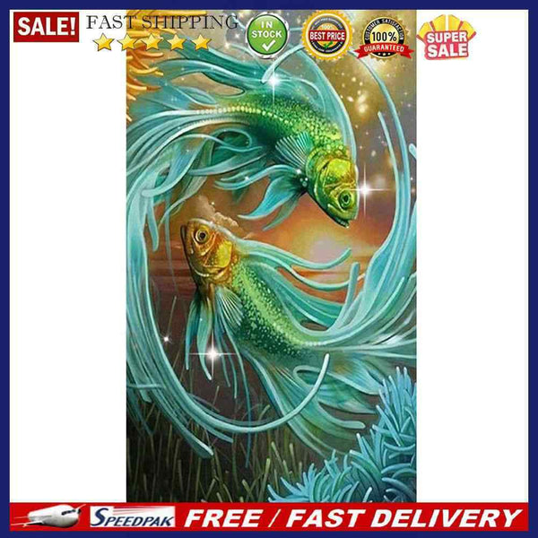 Two Fish Oil Paint By Numbers Kits Picture DIY Craft Coloring Drawing Home