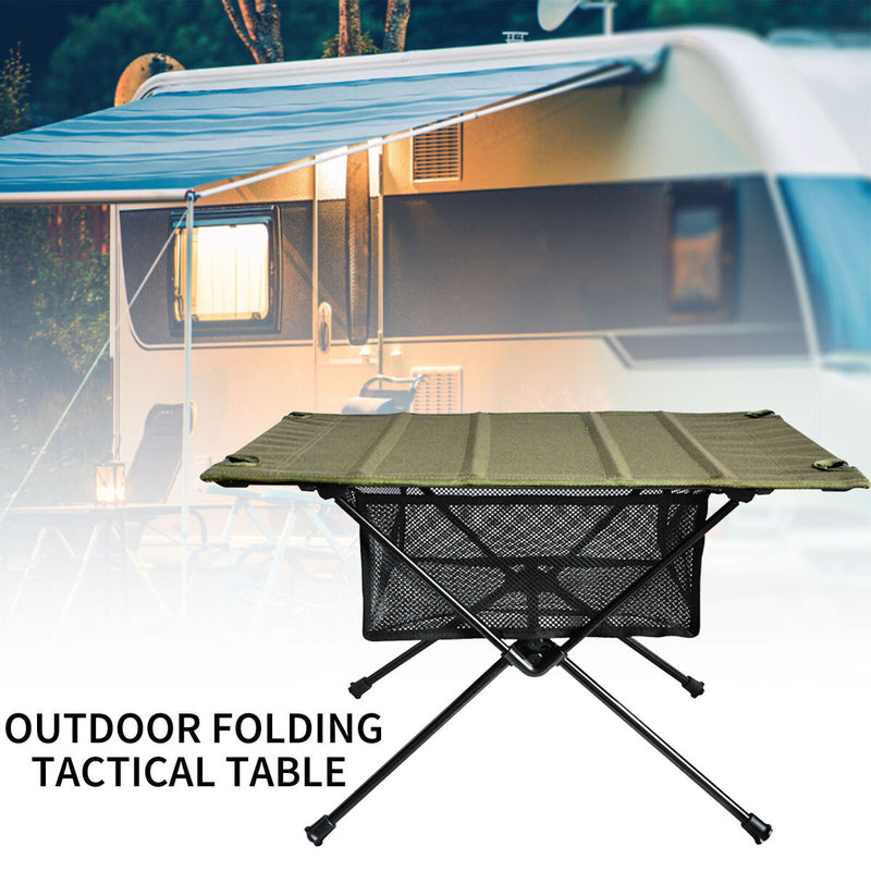 Outdoor Folding Table with Net Pocket Aluminum Alloy Desk for Picnic Barbecue