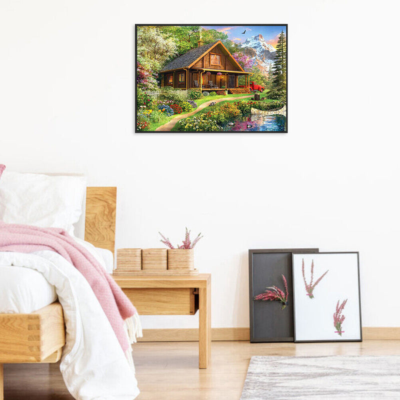 5D DIY Full Drill Diamond Painting Nature House Cross Stitch Embroidery Ornament
