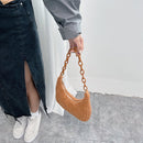 Fashion Women Plush Pure Color Acrylic Chain Large Hobos Shoulder Underarm Bag
