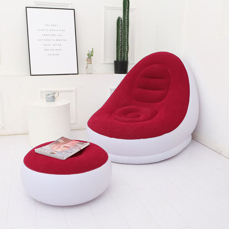 Inflatable Air Sofa Thickened Home Outdoor Beach Leisure Sleeping Bed with Pedal