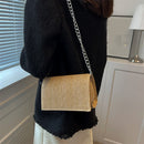 #A Weave Woven Small Square Chain Crossbody Messenger Handbags Purses for Girls