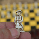 Leather Chessboard Mat Checkers Board Game Characters Chess Pieces Set for Kids