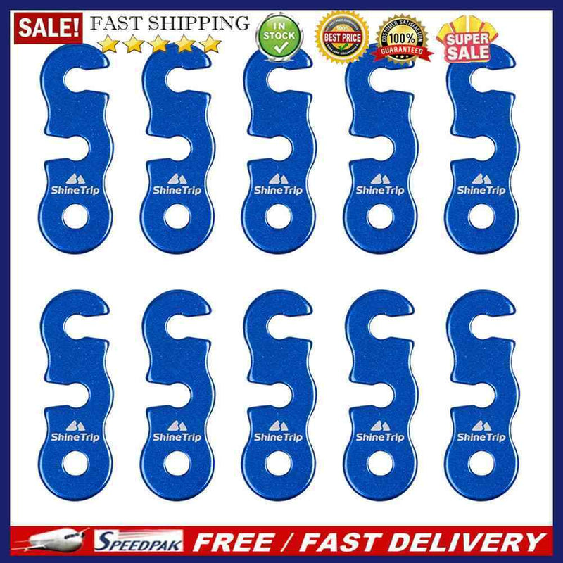 ShineTrip 10pcs Camping Tent Cord Wind Rope Buckle Aluminum Tensioners Fasten