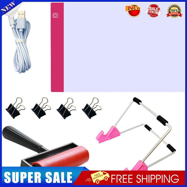 Diamond Painting A4 LED Light Pad LED Drawing Board Copy Board Tools (Pink)
