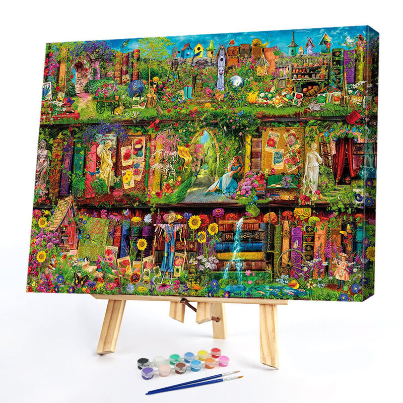 Colorful Gardens Oil Painting By Numbers DIY Frameless Picture On Canvas