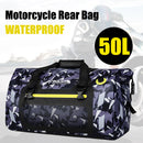 SULAITE Waterproof 50L Motorcycle Tail Saddle Bag 600D Nylon Rear Seat Backpack
