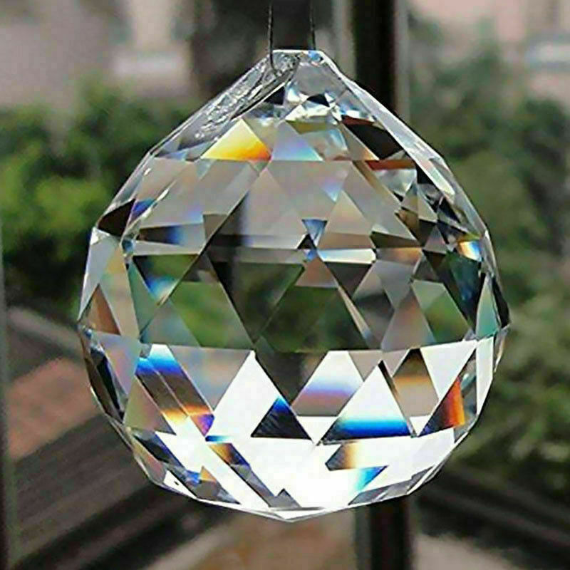 50 mm FENG SHUI HANGING CRYSTAL BALL Sphere Prism Rainbow Pendant K9K2