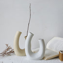 Flower Arrangement Home Decoration White Ceramic Tabletop Ornaments Flower Vase