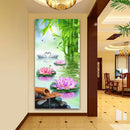 5D DIY Diamond Painting Lotus Pond Cross Stitch Embroidery Rhinestones Kits