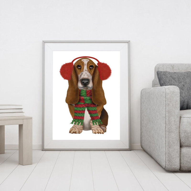 Christmas Puppy Oil Paint By Numbers Kits Canvas Drawing DIY Coloring Picture