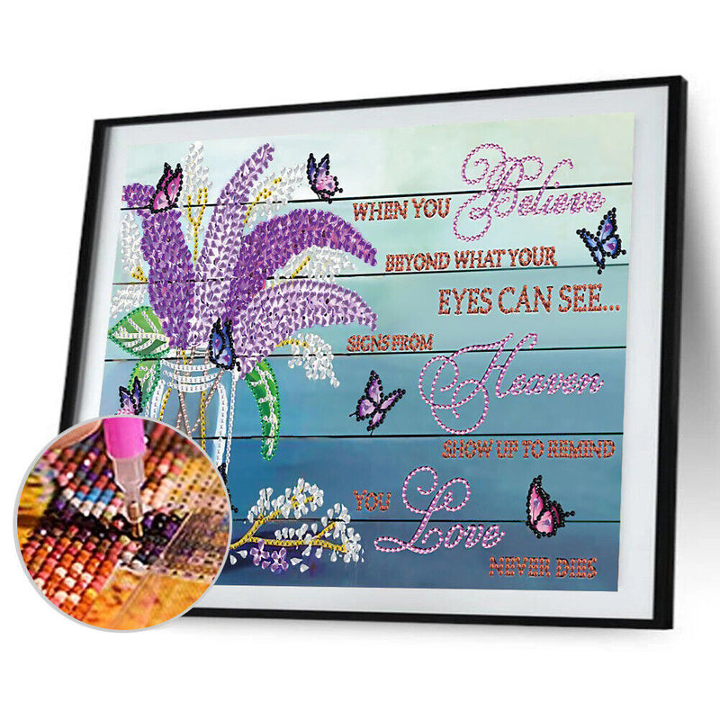 5D Diamond Painting Kit DIY Flower Letter Special Shape Partial Drill Home