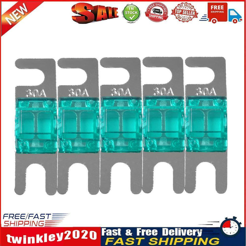 5pcs Nickel Plated Car Audio 32V AFS Mini ANL Fuses Auto Stud Fuses (30A) Newly