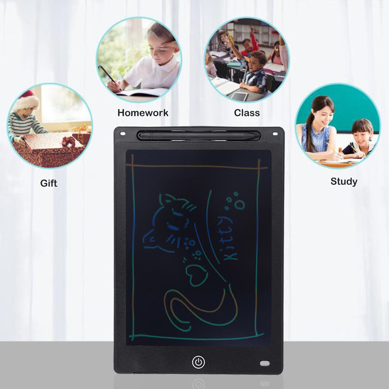 LCD Writing Tablet 10 inch Colorful Drawing Doodle Board Toys (C Black)