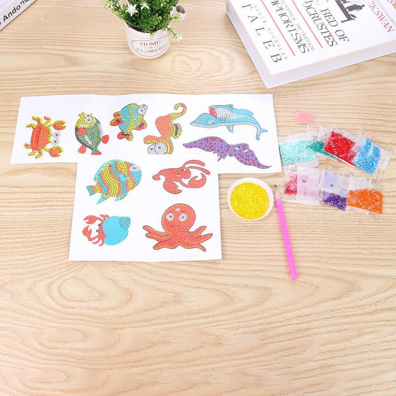 DIY Animals Full Drill Diamond Painting Kids Round Diamond Stickers Craft K