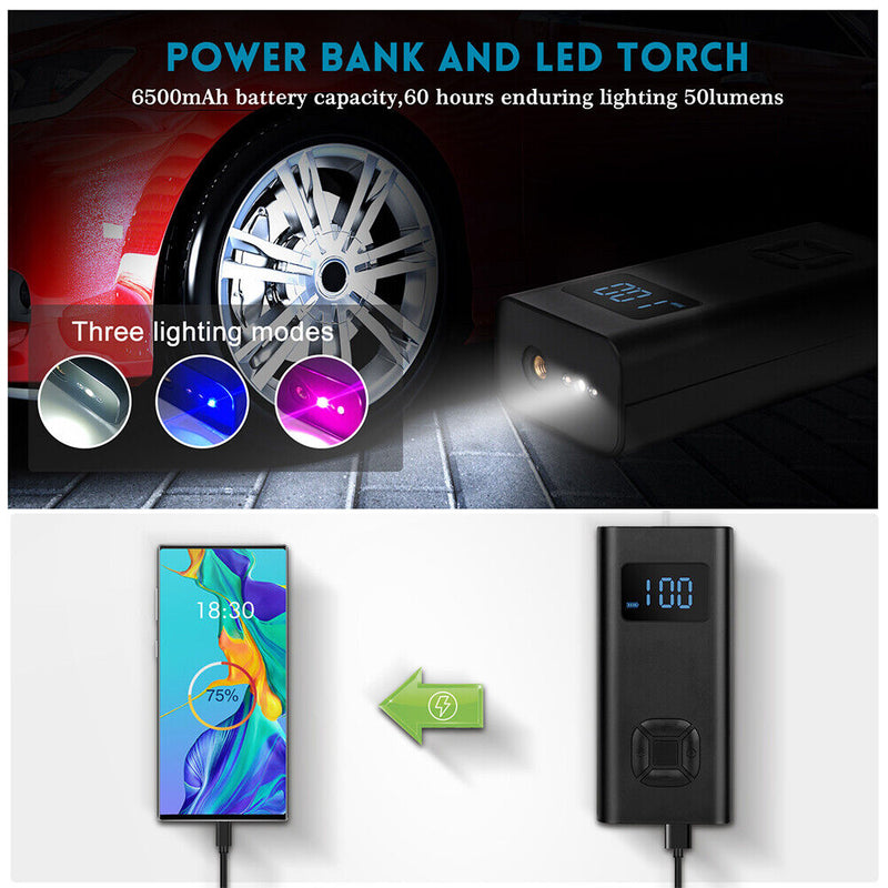 72PSI Rechargeable Bicycle Electric Air Pump Digital Display Car Inflator Newly