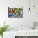 5D DIY Full Drill Diamond Painting Flower Dogs Cross Stitch Embroidery Kit Gift