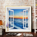 Window Sea Oil Paint By Numbers Kits Canvas Picture Wall Art DIY for Adults Kids