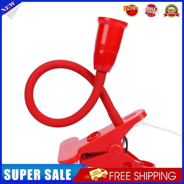 Universal AC 110-220V Bulb Clip Holder E26/E27 Socket LED Lamp Base (Red)