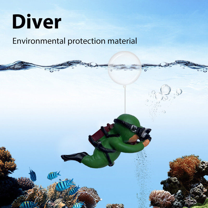 Aquarium Fish Tank Landscape Diver Underwater Aquatic Ornaments (Green)
