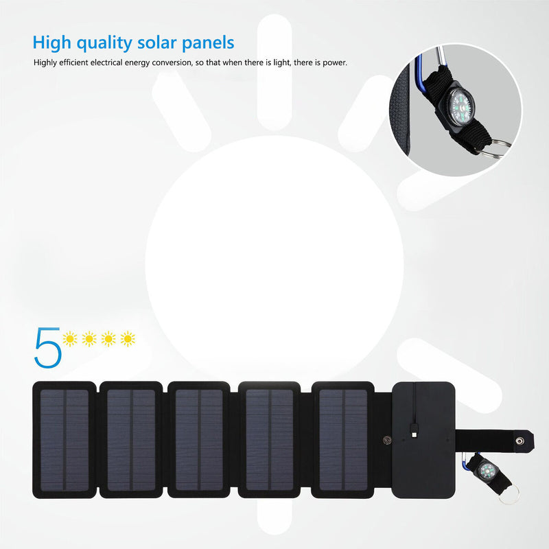20W Folding Solar Cells Charger Outdoor 5V Solar Panels for Phone Charging Newly